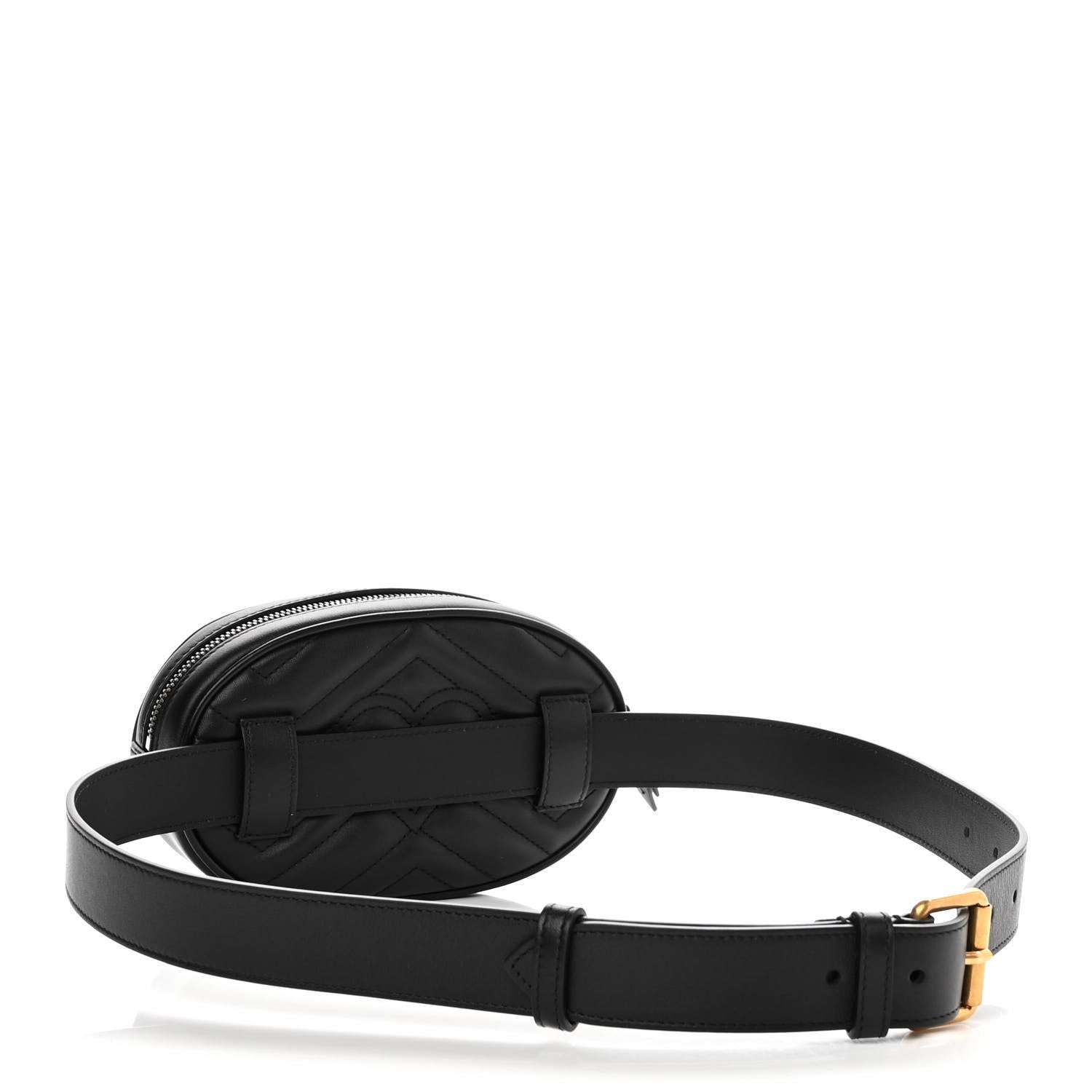 Gucci Calfskin Matelasse GG Marmont Belt Bag 85 34 Black 3 of 10