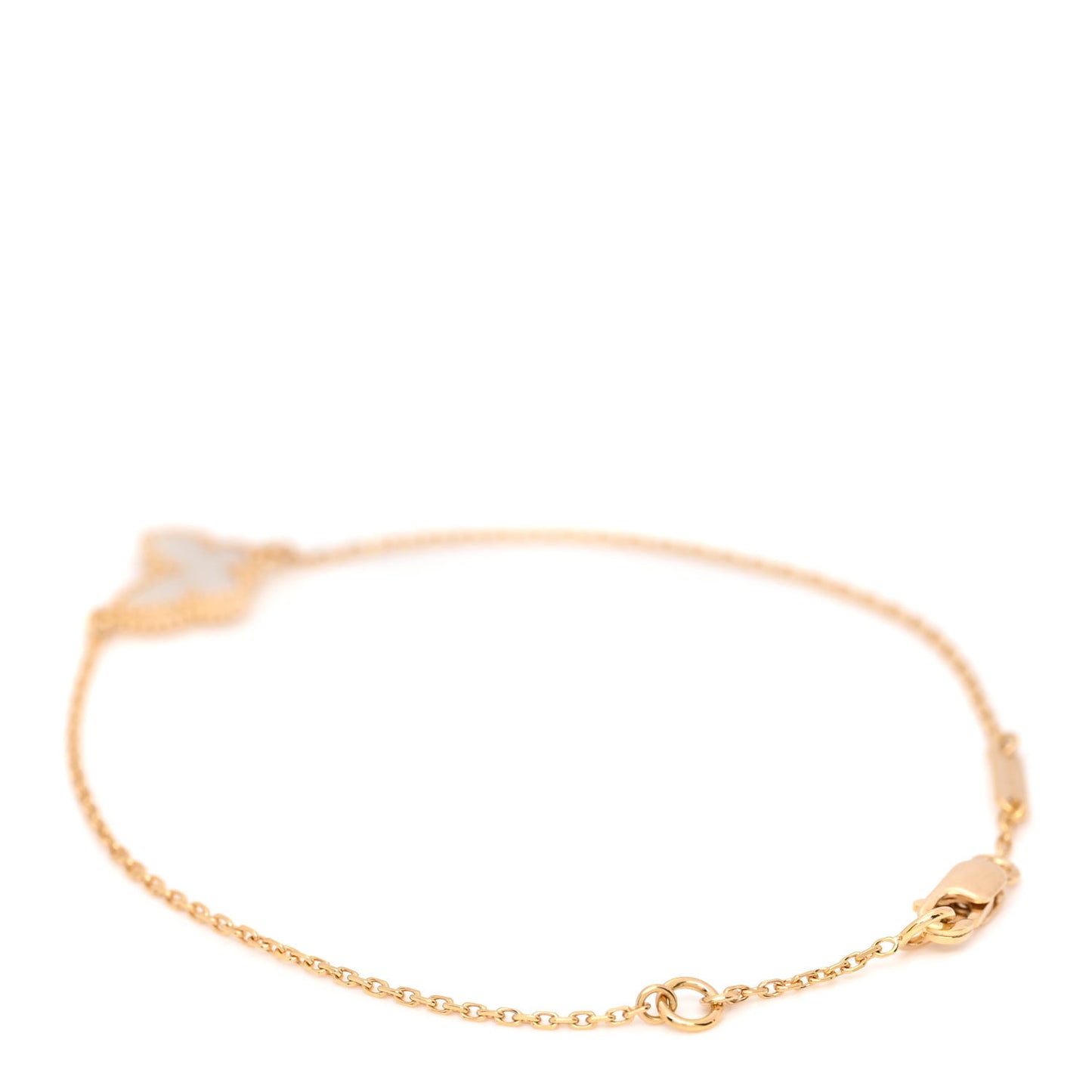 18K Yellow Gold Mother of Pearl Sweet Alhambra Butterfly Bracelet