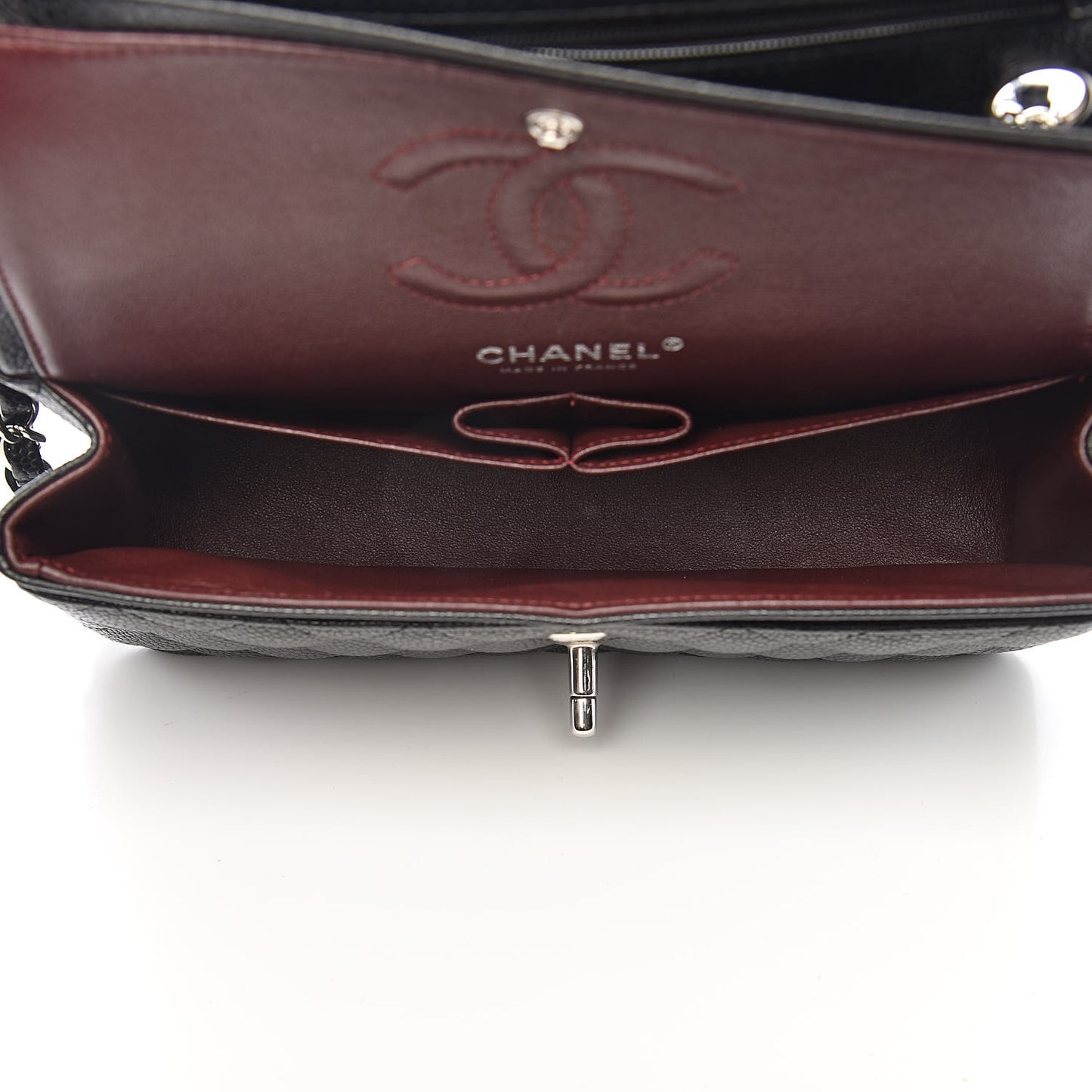 Caviar Quilted Small Double Flap Black
