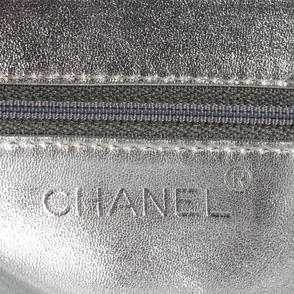 Chanel Satin Quilted CC Kiss Lock Evening Bag Black 6 of 8
