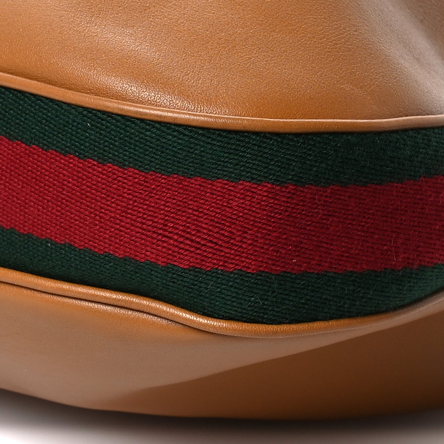 Aria Calfskin Web Large Attache Shoulder Bag Dark Orange