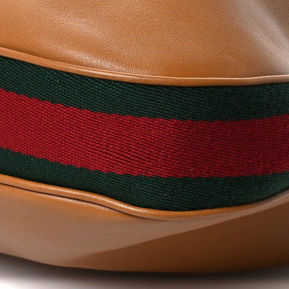 Gucci Aria Calfskin Web Large Attache Shoulder Bag Dark Orange 10 of 10