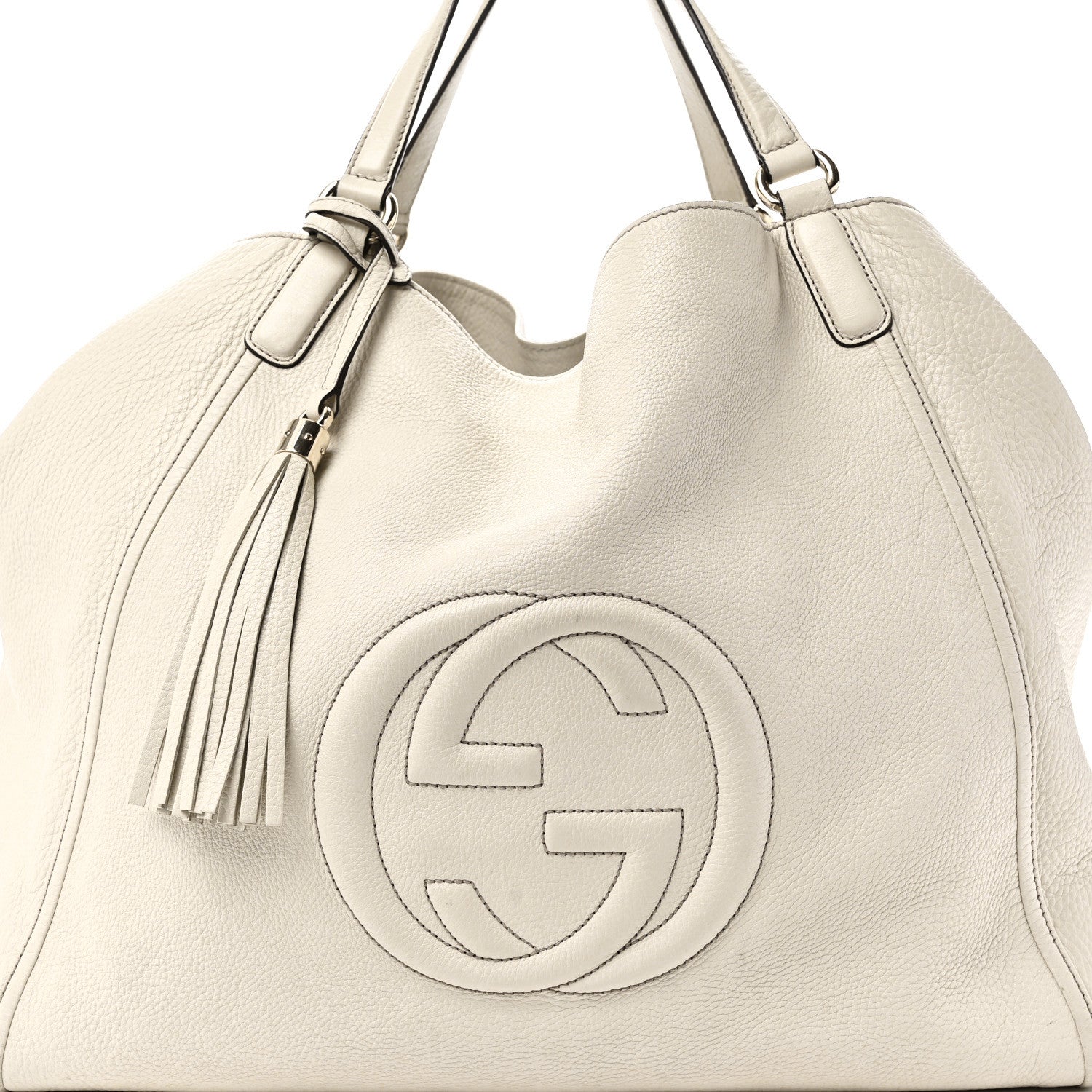 Gucci Pebbled Calfskin Large Soho Shoulder Bag Off White 8 of 12