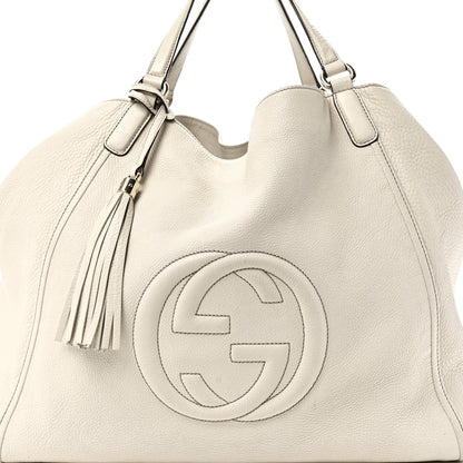 Gucci Pebbled Calfskin Large Soho Shoulder Bag Off White 8 of 12