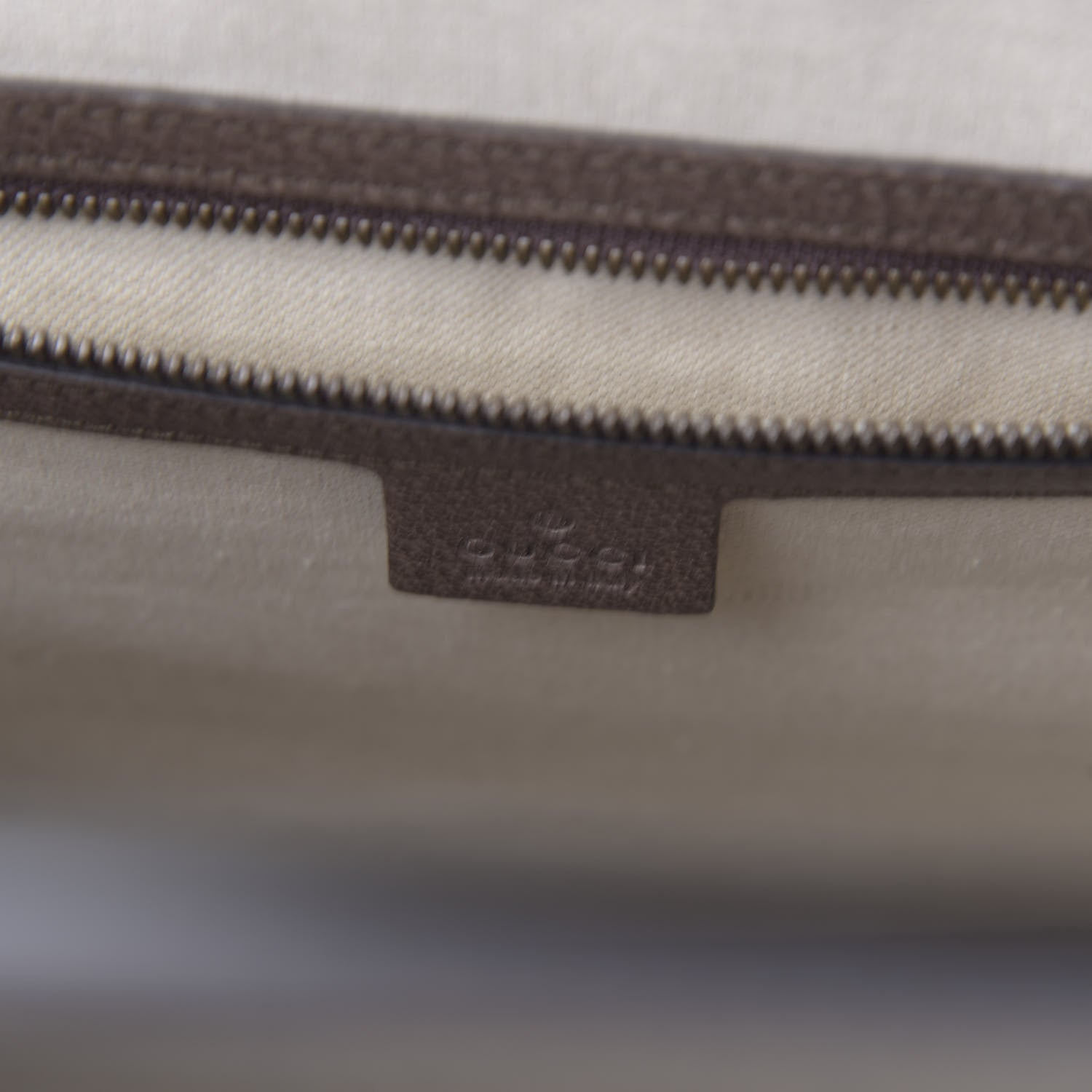 Gucci GG Supreme Monogram Textured Calfskin Web Medium Ophidia Slip Handle Tote Beige Ebony New Acero 9 of 11