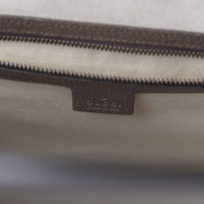 Gucci GG Supreme Monogram Textured Calfskin Web Medium Ophidia Slip Handle Tote Beige Ebony New Acero 9 of 11