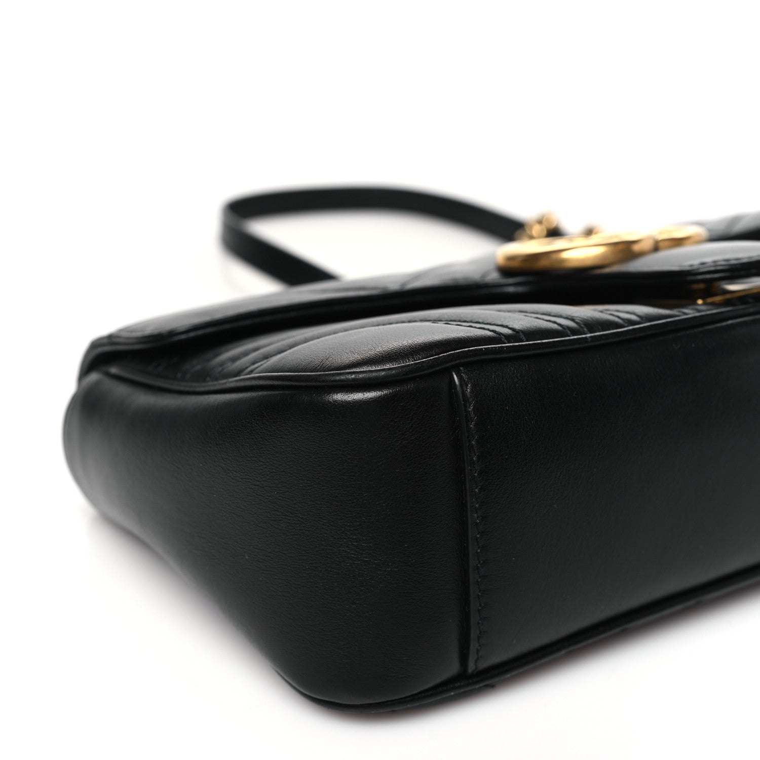 Gucci Calfskin Matelasse Small GG Marmont Shoulder Bag Black 9 of 10