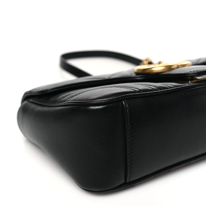 Gucci Calfskin Matelasse Small GG Marmont Shoulder Bag Black 9 of 10