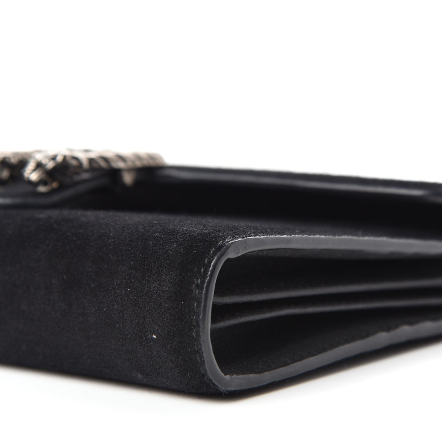 Suede Mini Dionysus Chain Wallet Black