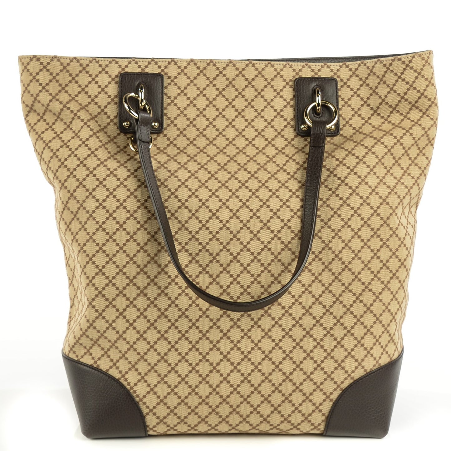 Diamante Medium Vertical Tote Dark Brown