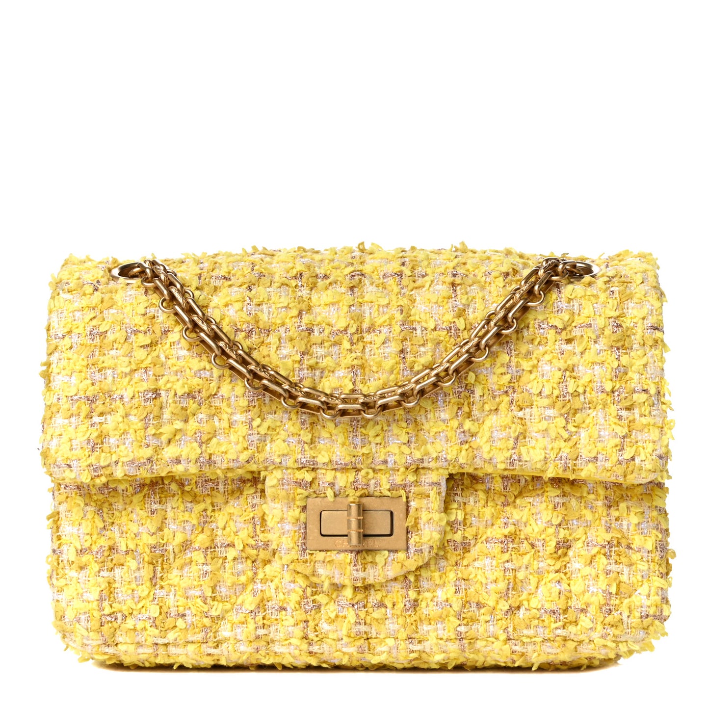 Tweed Quilted 2.55 Reissue Mini Flap Yellow