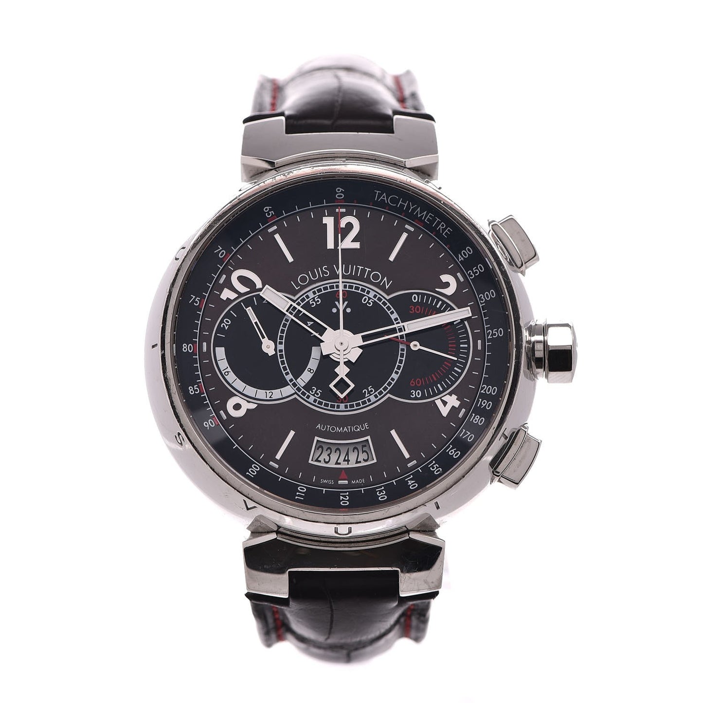 Stainless Steel Alligator 44mm Tambour Essential Voyagez Automatic Watch Brown