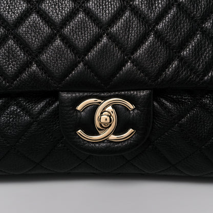 Chanel Calfskin Quilted XXL Travel Flap Bag Black 8 of 12