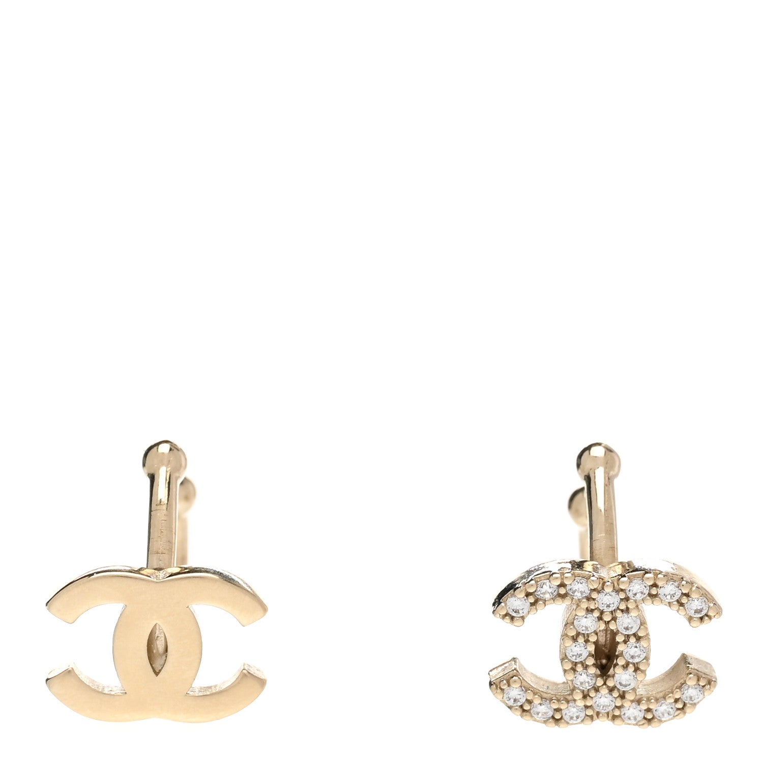 Chanel Metal Strass Lip Ring Set Gold 1 of 5