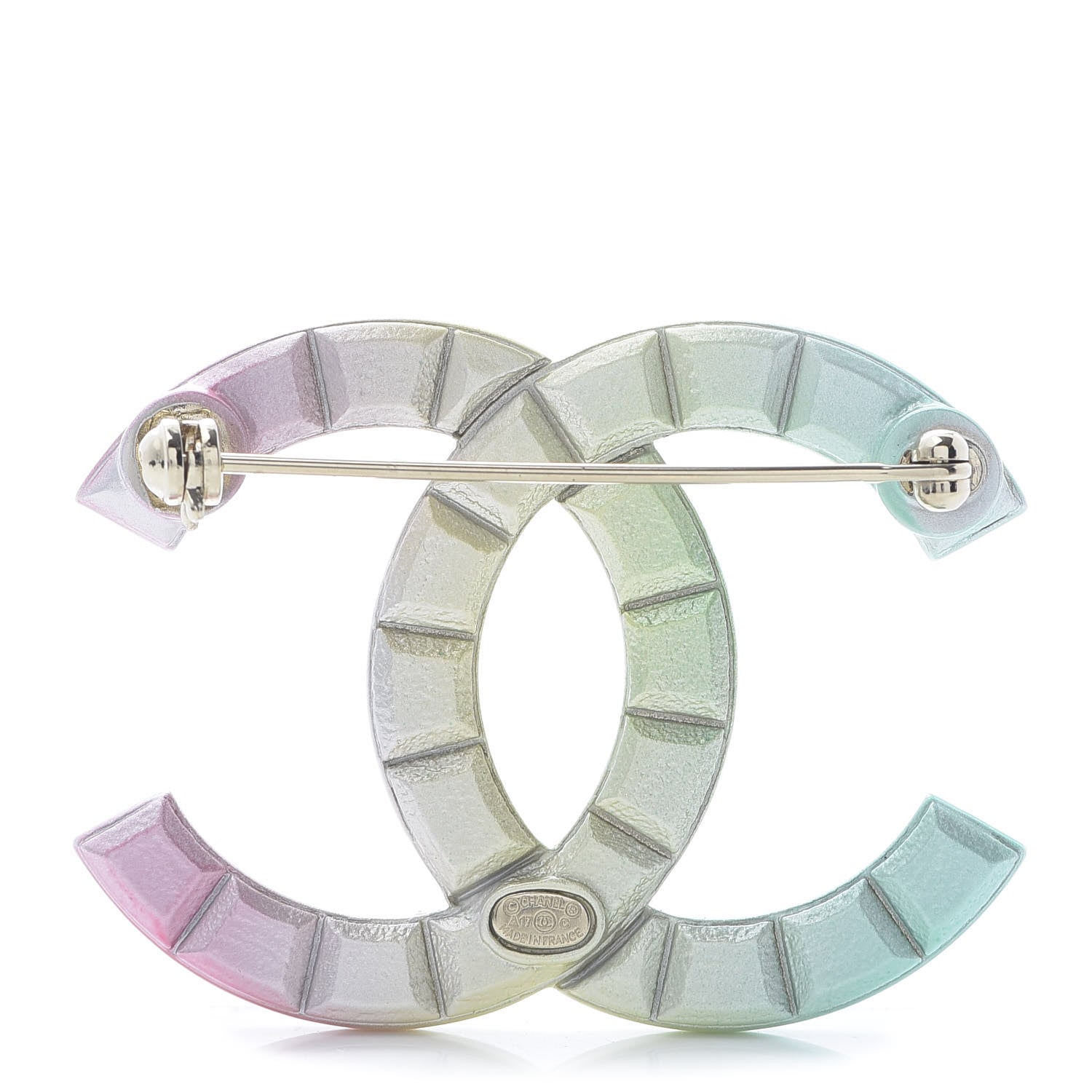 Chanel Metal Studded CC Rainbow Brooch Multicolor 4 of 5