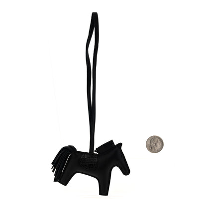 Hermes Milo Lambskin Matte Alligator Touch Grigri Rodeo Horse Bag Charm PM So Black 2 of 3