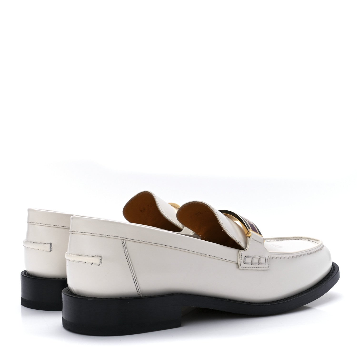 Christian Dior Brushed Calfskin Dior Code 15mm Loafers 41 Off White 4 of 9