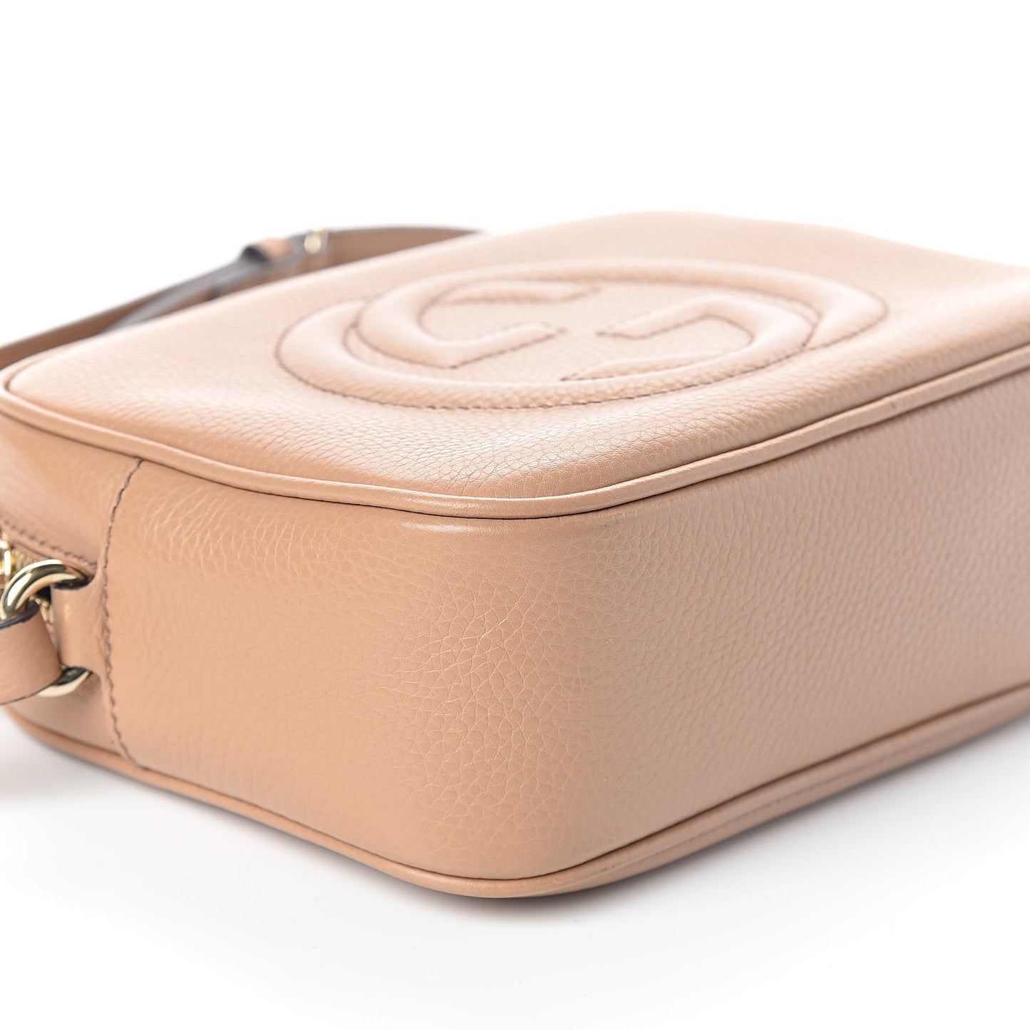 Pebbled Calfskin Small Soho Disco Bag Rose Beige