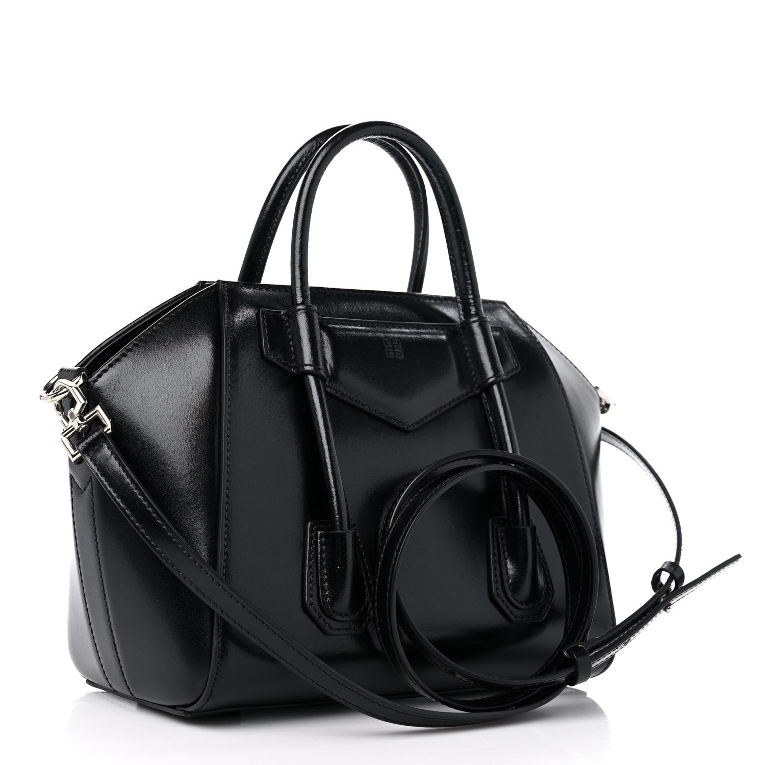 Givenchy Box Calfskin Mini Lock Antigona Shoulder Bag Black 3 of 9