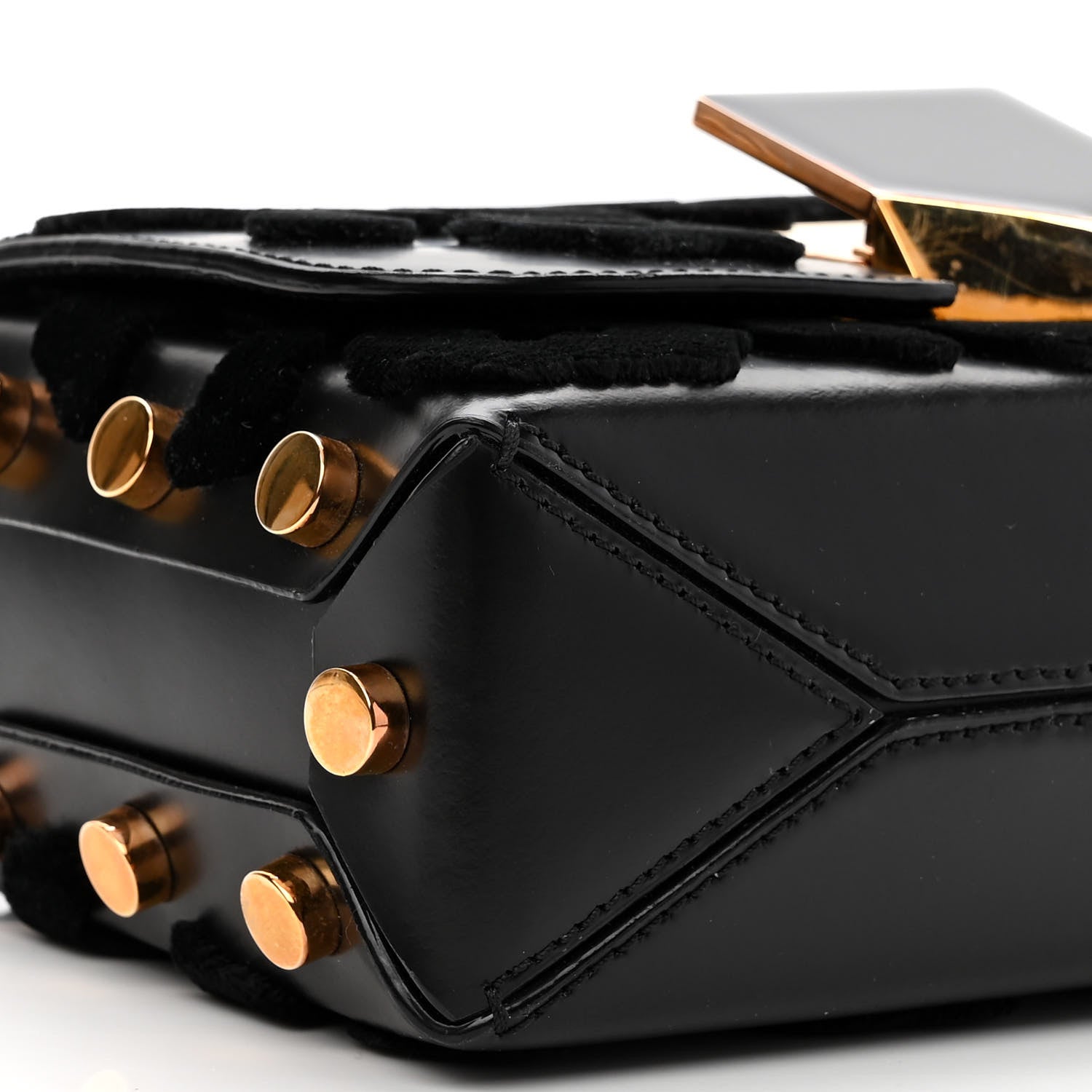Jimmy Choo Calfskin Leopard Lockett Petite Shoulder Bag Black 8 of 9