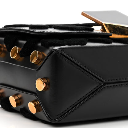 Jimmy Choo Calfskin Leopard Lockett Petite Shoulder Bag Black 8 of 9