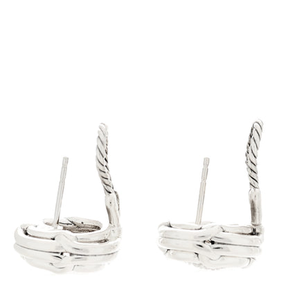 David Yurman Sterling Silver Diamond Labyrinth Pave Earrings 3 of 4
