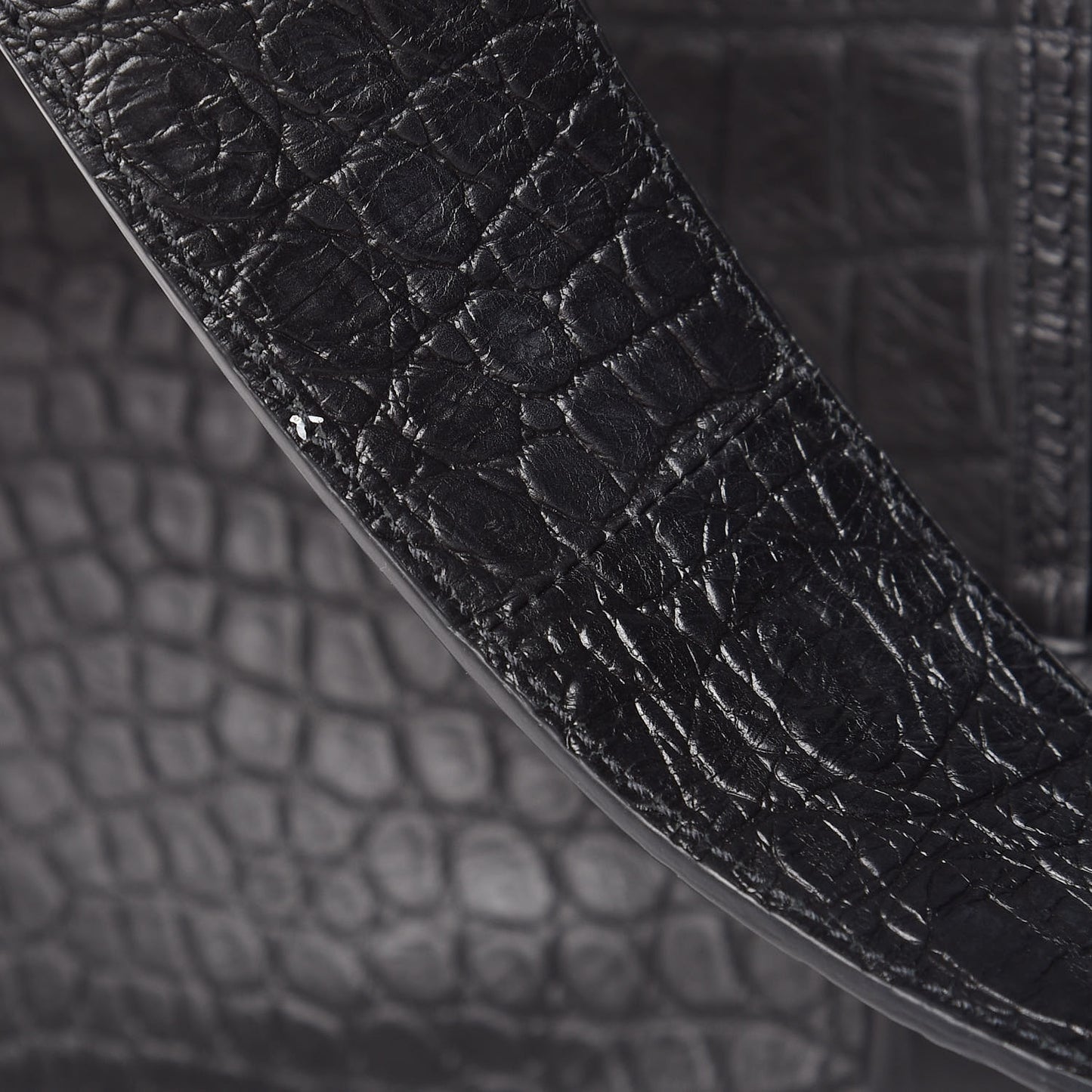Calfskin Crocodile Embossed Large Sac De Jour Carryall Black