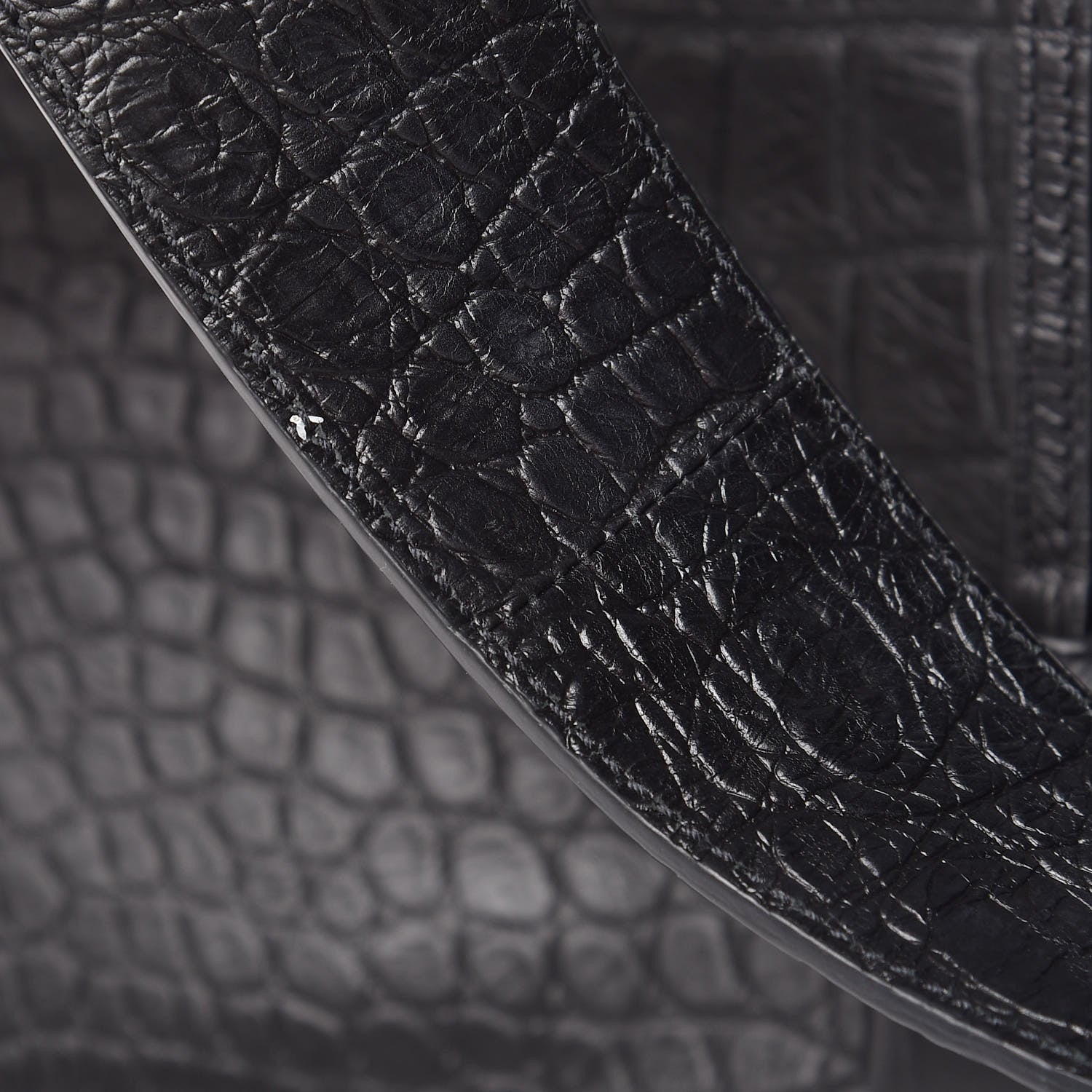 Saint Laurent Calfskin Crocodile Embossed Large Sac De Jour Carryall Black 10 of 11
