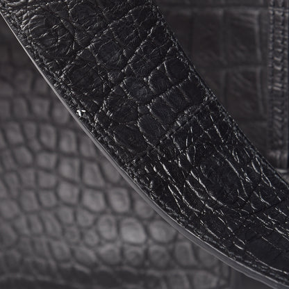 Saint Laurent Calfskin Crocodile Embossed Large Sac De Jour Carryall Black 10 of 11