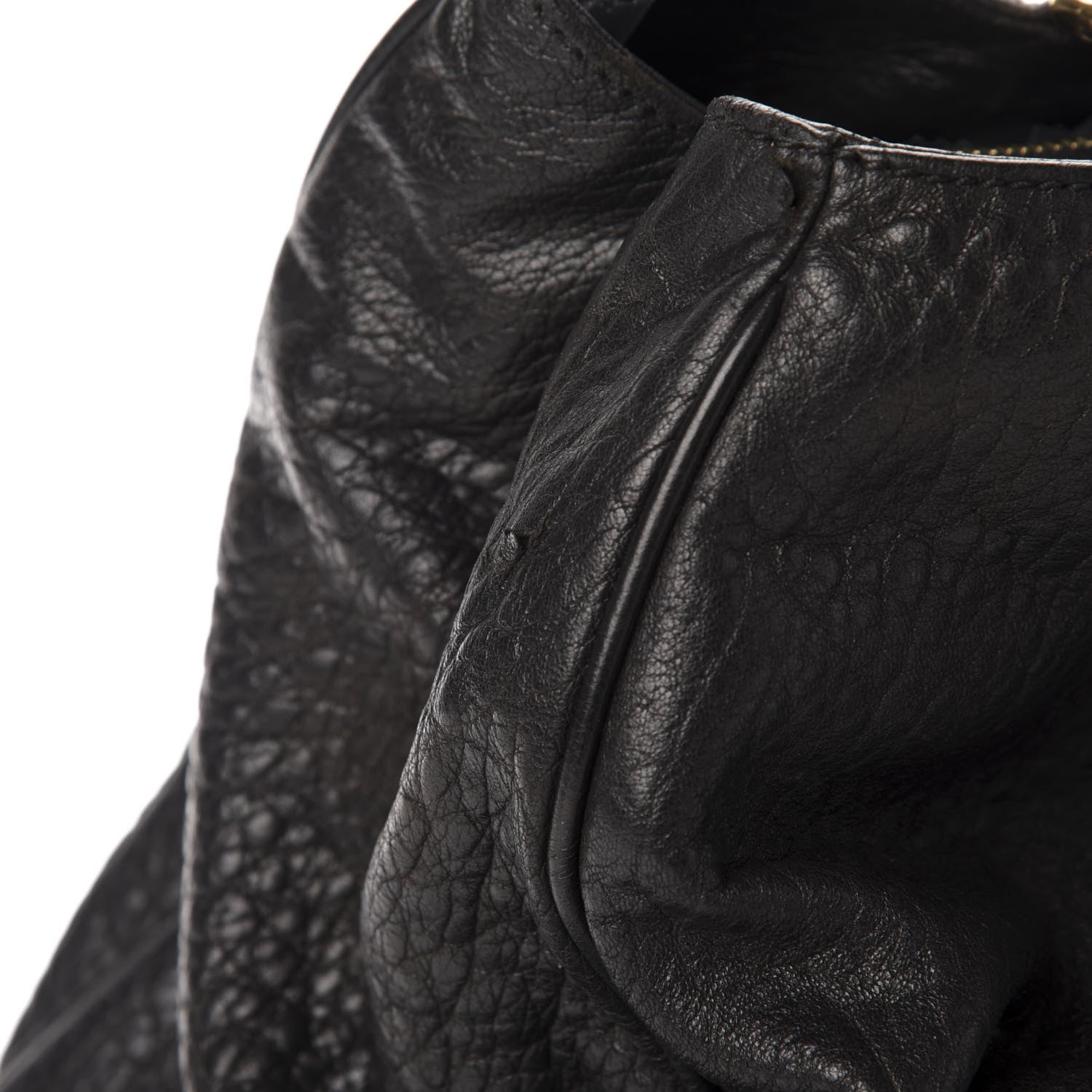 Fendi Crinkled Lambskin Mia Tote Black 10 of 11