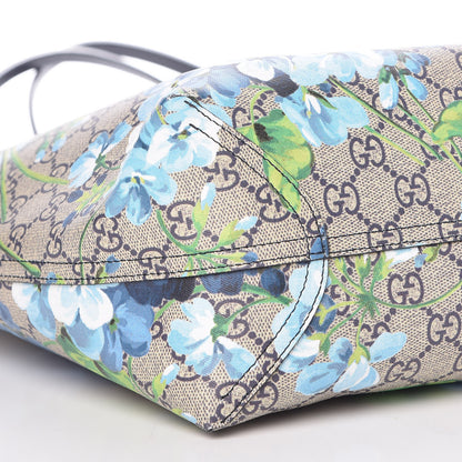 Gucci GG Supreme Monogram Blooms Medium Reversible Tote Beige Blue Navy 5 of 6