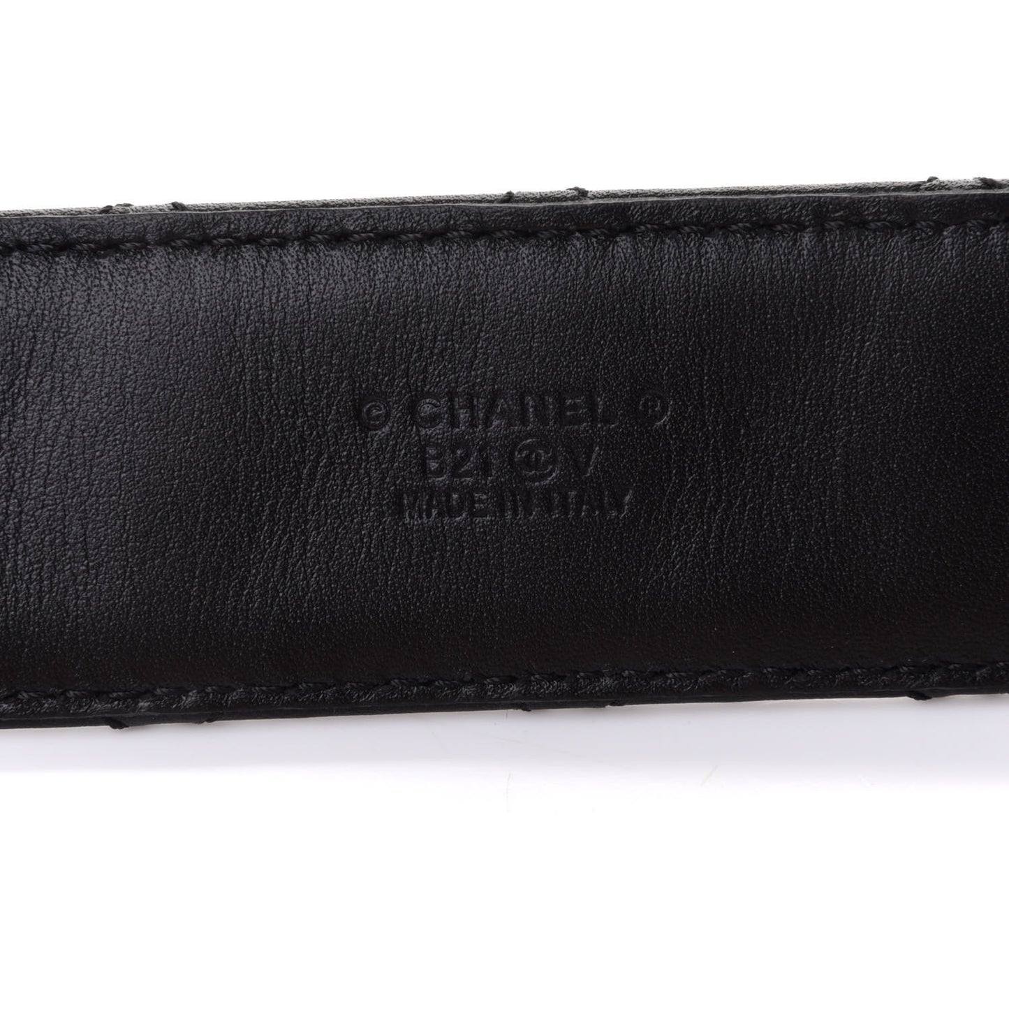 Calfskin Quilted CC Chain Belt 85 Black