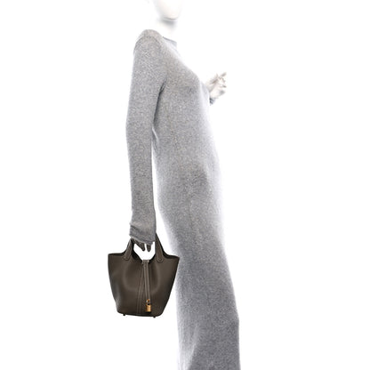 Hermes Taurillon Clemence Picotin Lock 18 PM Etoupe 2 of 12