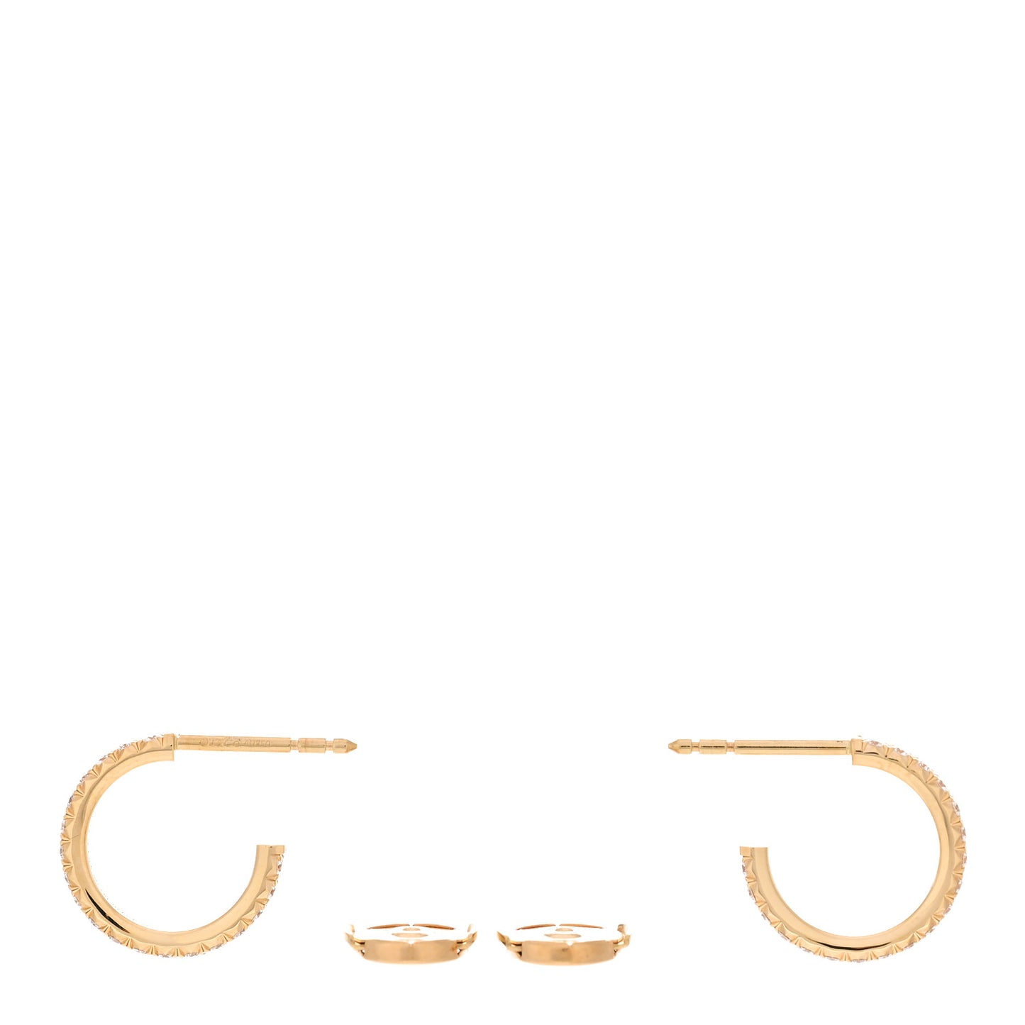 18K Rose Gold Diamond Small Metro Hoop Earrings