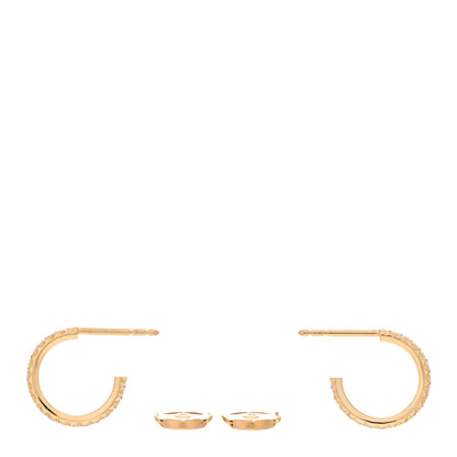 Tiffany 18K Rose Gold Diamond Small Metro Hoop Earrings 3 of 5
