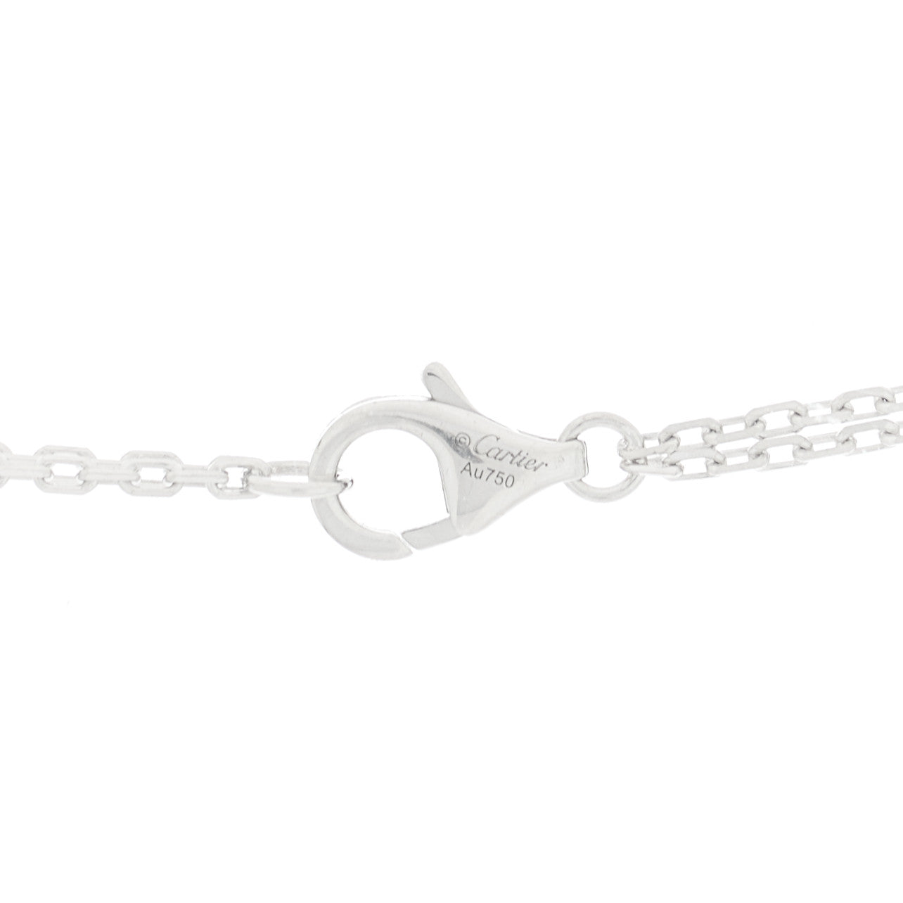 Cartier 18K White Gold 2 Diamond LOVE Necklace 4 of 5