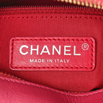Chanel Aged Calfskin Chevron Quilted Small Gabrielle Hobo Dark Pink 6 of 10