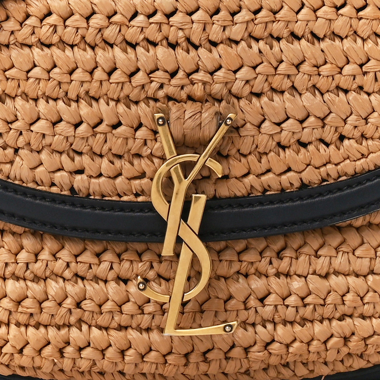 Saint Laurent Woven Raffia Monogram Kaia Satchel Tan 9 of 11