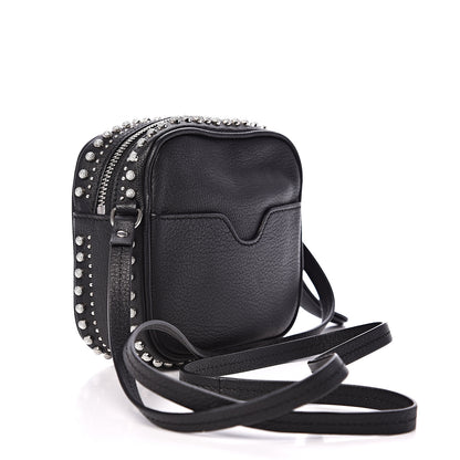 Alexander McQueen Calfskin Studded Embroidered Mini Camera Bag Black 2 of 8