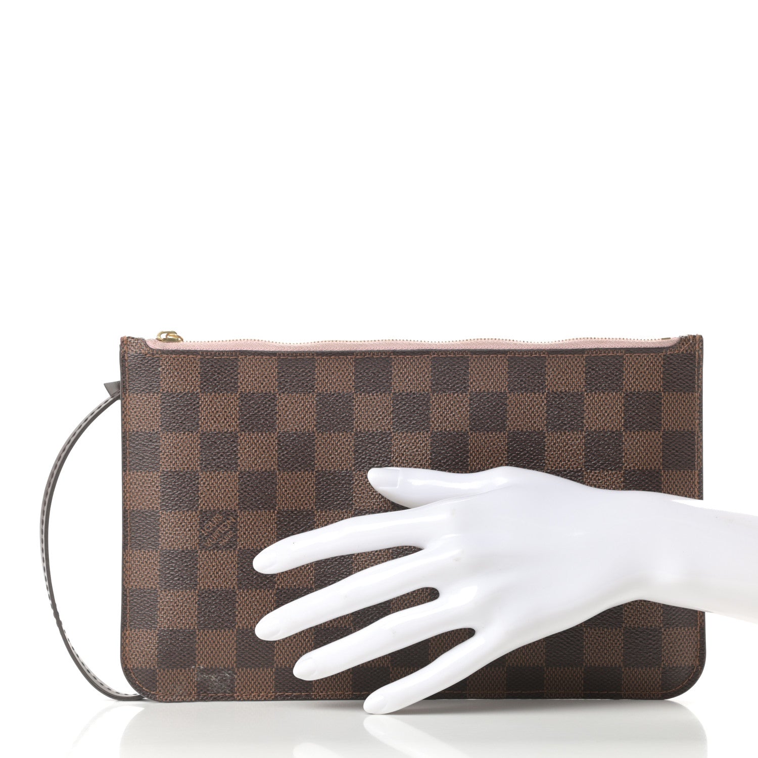 Louis Vuitton Damier Ebene Neverfull MM GM Pochette Rose Ballerine 2 of 16