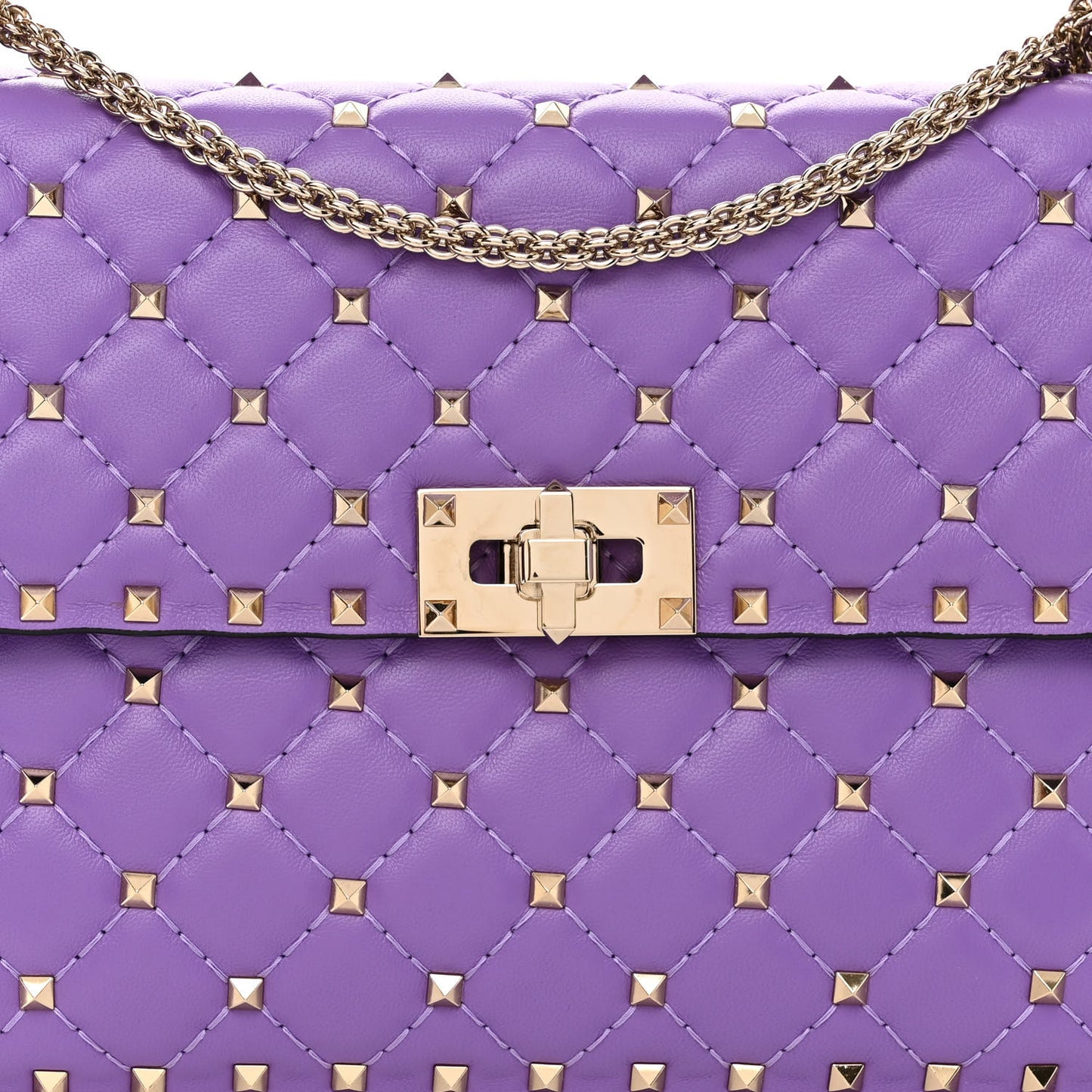 Nappa Medium Rockstud Spike Shoulder Bag Glicine