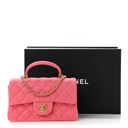 Chanel Caviar Quilted Mini Top Handle Rectangular Flap Pink 11 of 11
