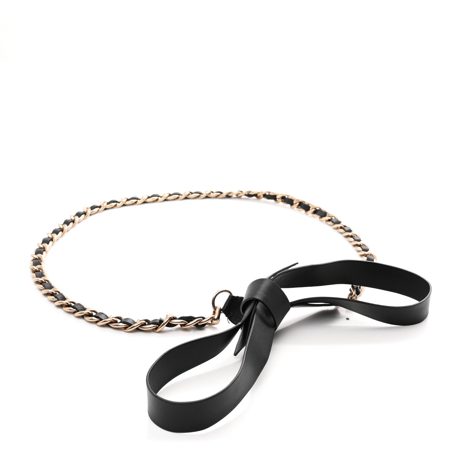 Chanel Lambskin Chain CC Bow Belt L Black 1 of 4