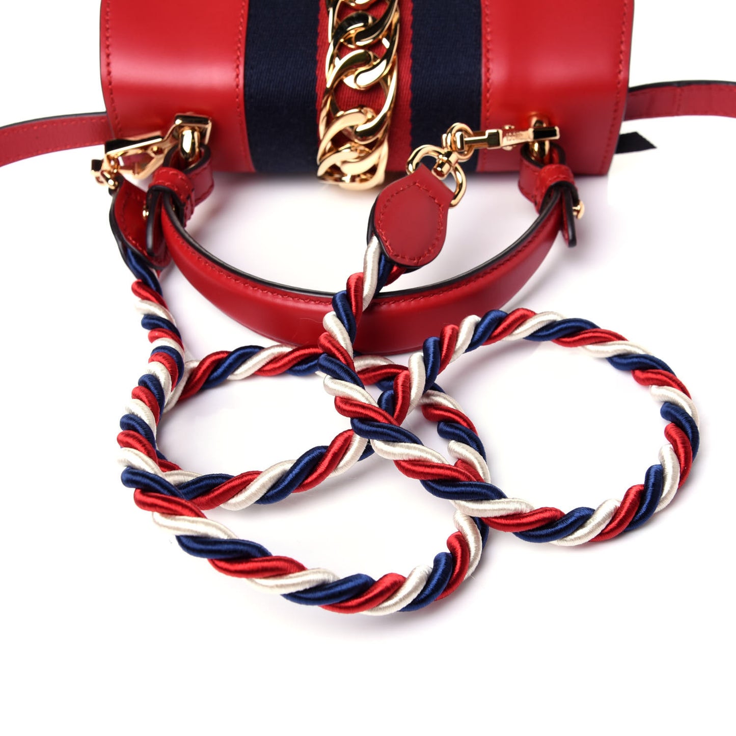 Calfskin Mini Sylvie Top Handle Bag Hibiscus Red