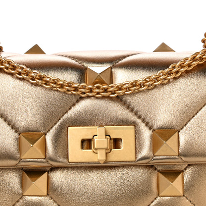 Valentino Garavani Nappa Medium Roman Stud Shoulder Bag Antique Brass 7 of 9