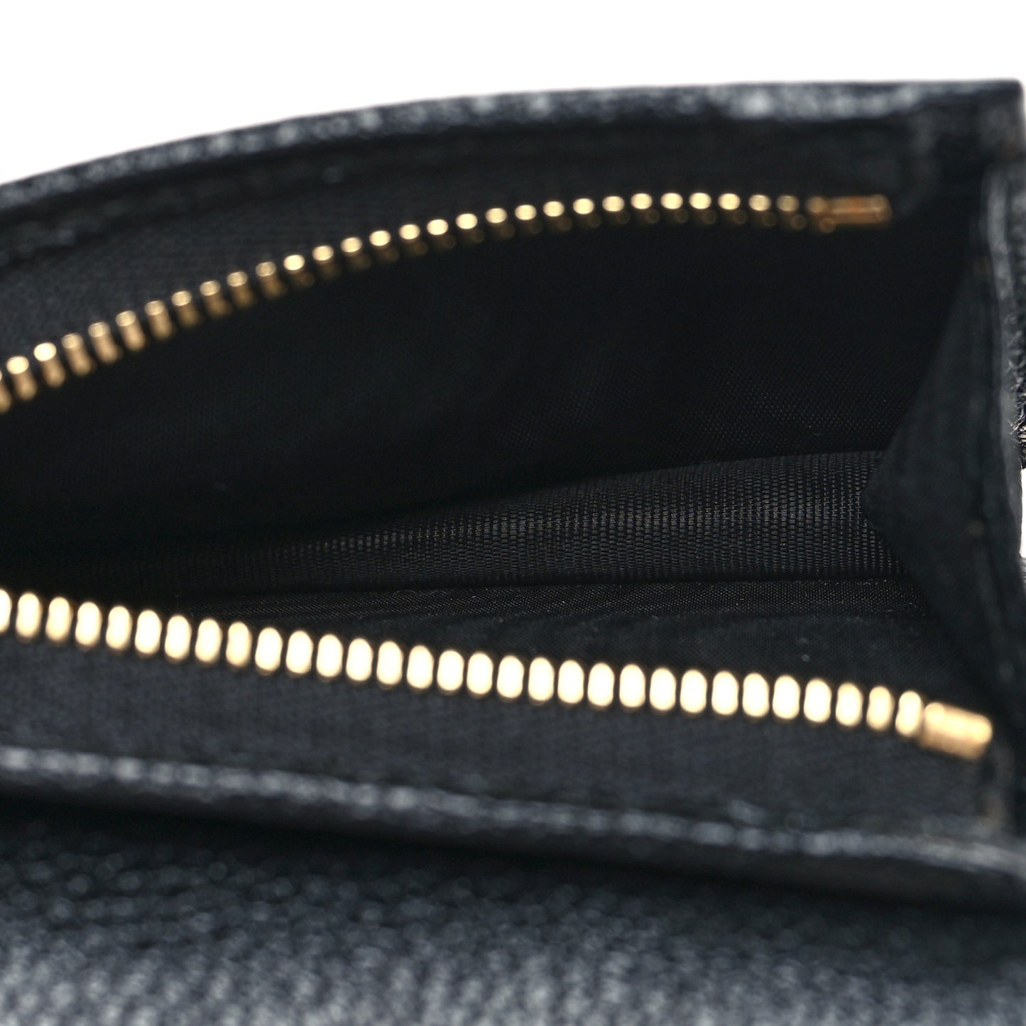Grainy Calfskin Zumi Chain Card Case Wallet Black