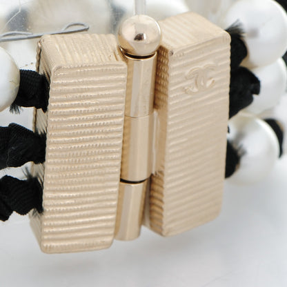 Chanel Pearl Ribbon Multi Strand Bracelet Gold 5 of 5