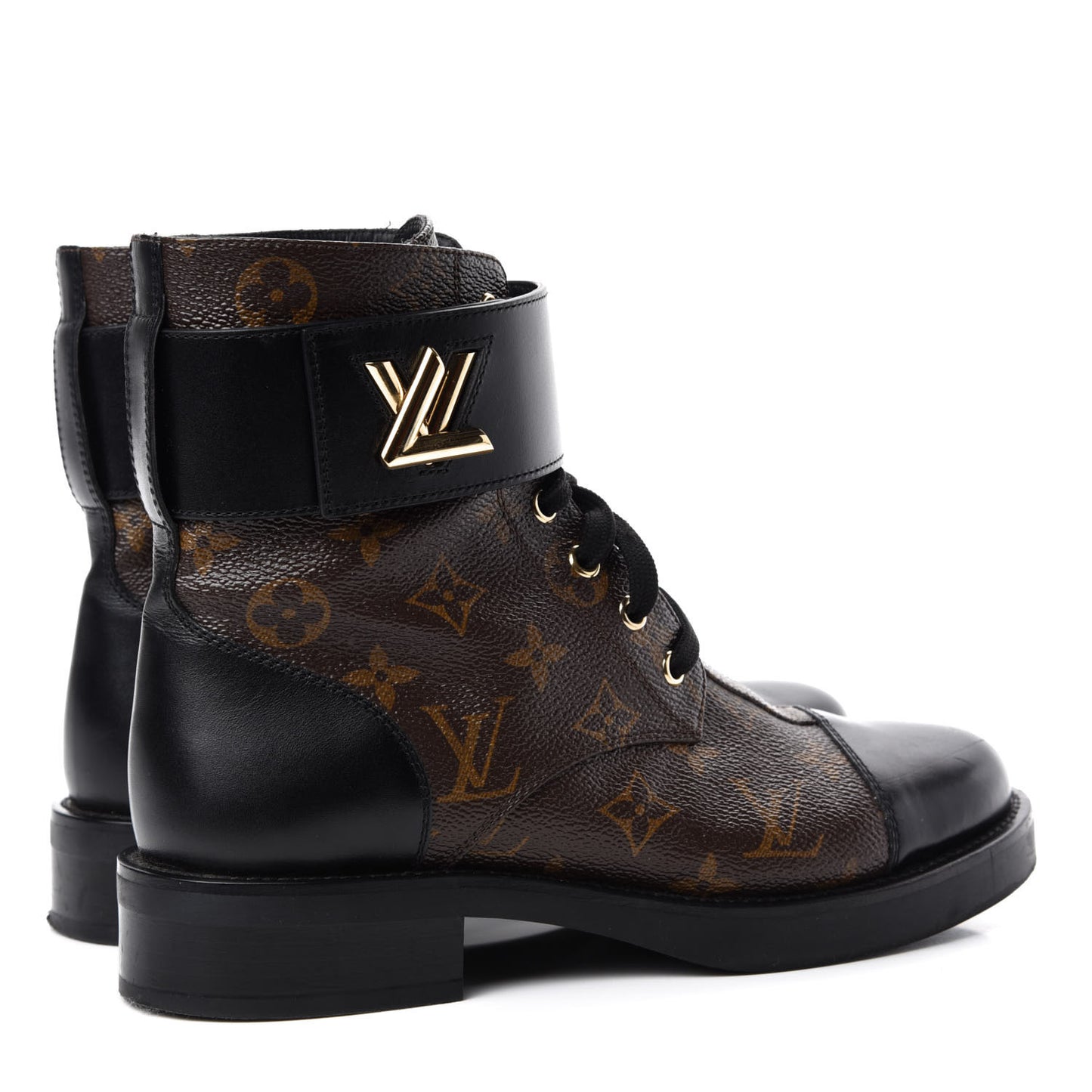 Monogram Calfskin Wonderland Flat Ranger Boots 38 Black
