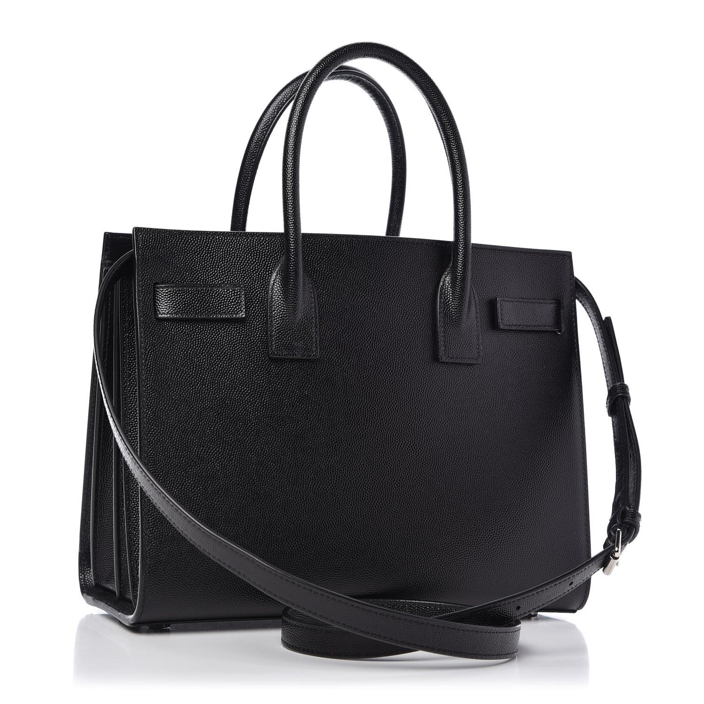 Grained Calfskin Baby Sac De Jour Black