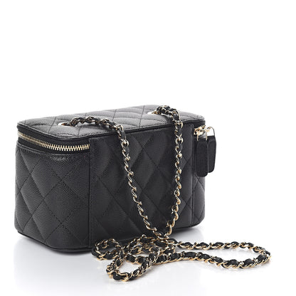 Chanel Caviar Quilted Small Vanity Case With Chain Black 2 of 8